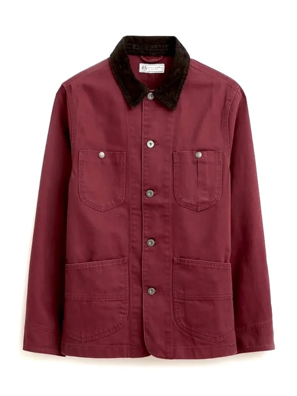 J. CREW WALLACE & BARNES Lightweight Twill Chore Jacket in Burgundy - S